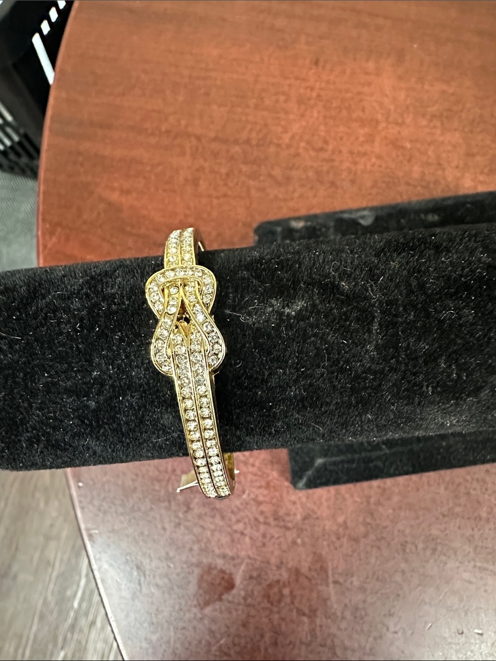 Gold Crystal Knot Bangle Bracelet - Women Jewelry